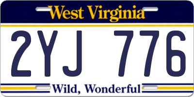 WV license plate 2YJ776