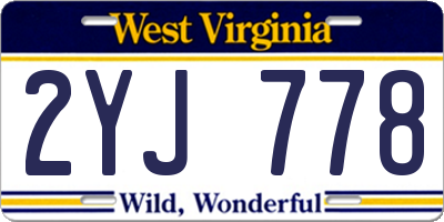 WV license plate 2YJ778