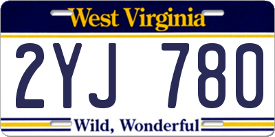 WV license plate 2YJ780