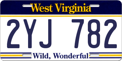 WV license plate 2YJ782