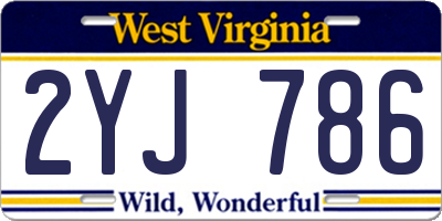 WV license plate 2YJ786