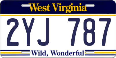 WV license plate 2YJ787