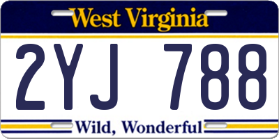 WV license plate 2YJ788