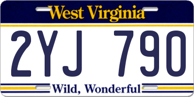 WV license plate 2YJ790