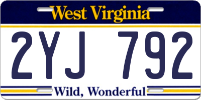WV license plate 2YJ792