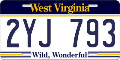 WV license plate 2YJ793
