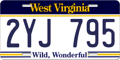 WV license plate 2YJ795