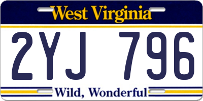 WV license plate 2YJ796
