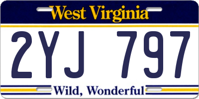 WV license plate 2YJ797