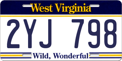 WV license plate 2YJ798