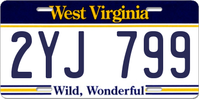 WV license plate 2YJ799