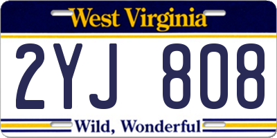 WV license plate 2YJ808