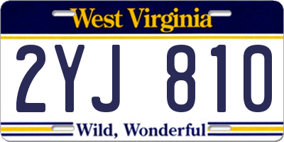 WV license plate 2YJ810