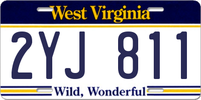 WV license plate 2YJ811