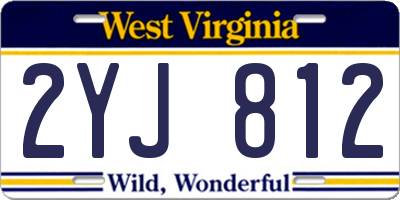 WV license plate 2YJ812