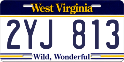 WV license plate 2YJ813