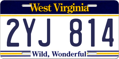 WV license plate 2YJ814