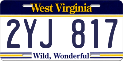 WV license plate 2YJ817