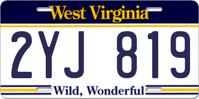 WV license plate 2YJ819