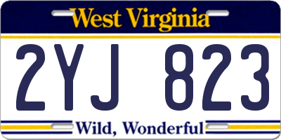 WV license plate 2YJ823