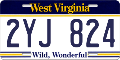 WV license plate 2YJ824