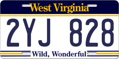 WV license plate 2YJ828