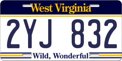 WV license plate 2YJ832