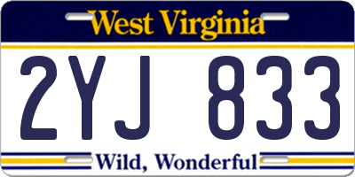WV license plate 2YJ833