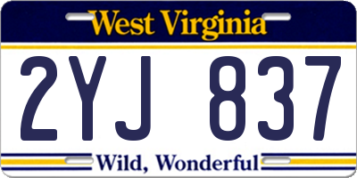 WV license plate 2YJ837