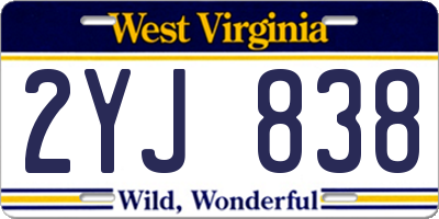 WV license plate 2YJ838