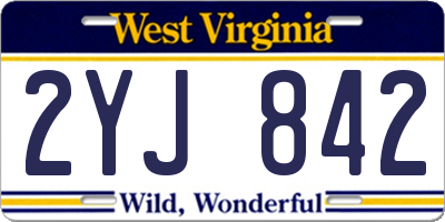 WV license plate 2YJ842