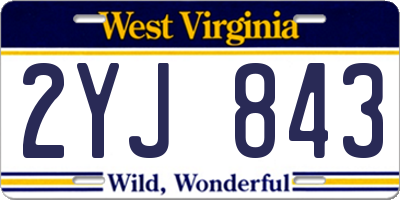 WV license plate 2YJ843