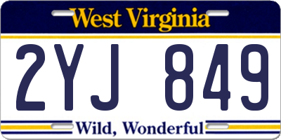 WV license plate 2YJ849