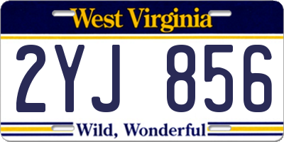 WV license plate 2YJ856