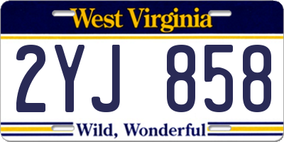 WV license plate 2YJ858