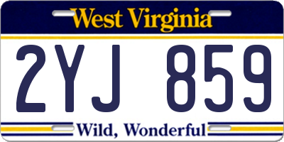 WV license plate 2YJ859