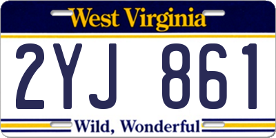 WV license plate 2YJ861