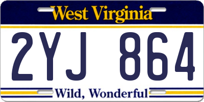 WV license plate 2YJ864