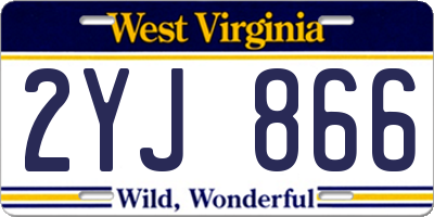 WV license plate 2YJ866