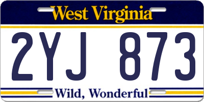 WV license plate 2YJ873