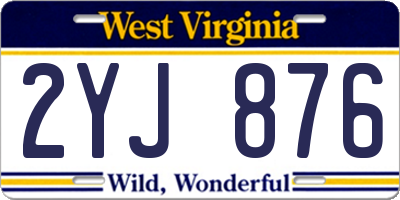 WV license plate 2YJ876