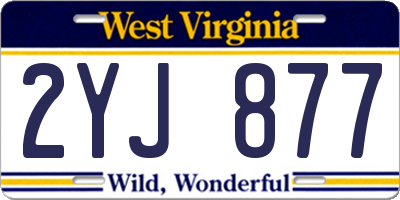 WV license plate 2YJ877