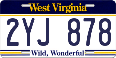 WV license plate 2YJ878
