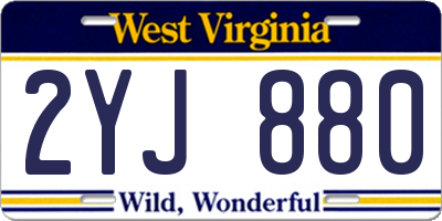 WV license plate 2YJ880