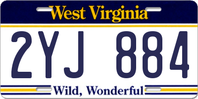 WV license plate 2YJ884