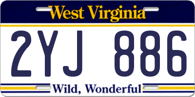 WV license plate 2YJ886