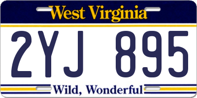 WV license plate 2YJ895