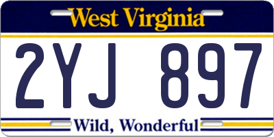 WV license plate 2YJ897