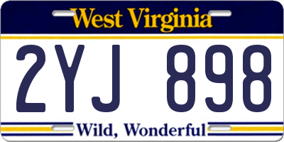 WV license plate 2YJ898
