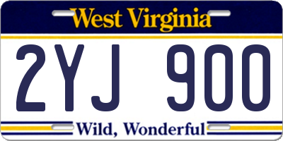 WV license plate 2YJ900
